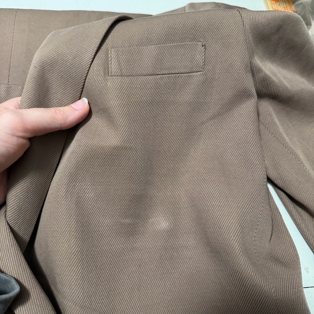 Madewell Drapeweave Caldwell Double Breasted Blazer Castle Rock Brown XS - Picture 7 of 9